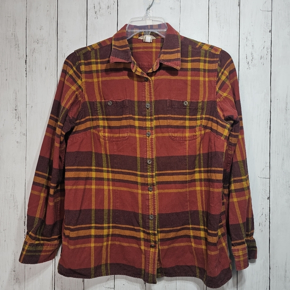 Duluth Women's Free Swingin Long Sleeve Flannel Twill Shirt Plaid 65505 Large. - Picture 1 of 10